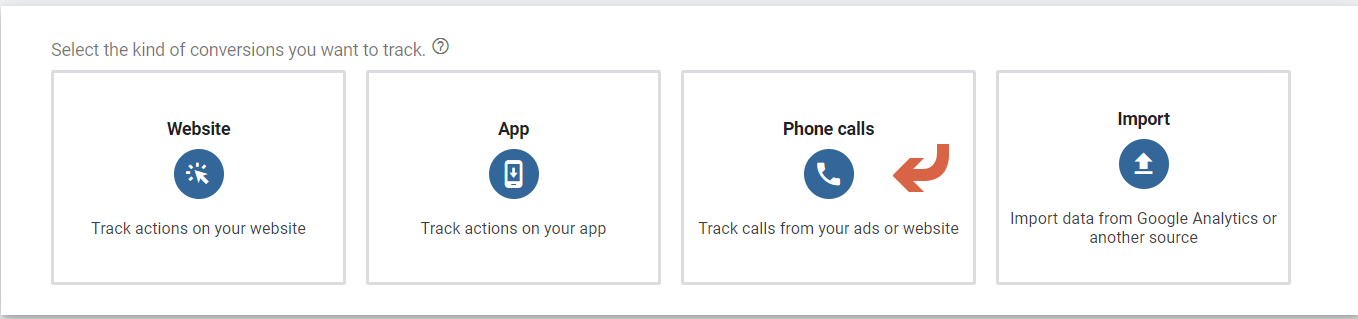 Creating Conversion Action for Phone Calls from a Website