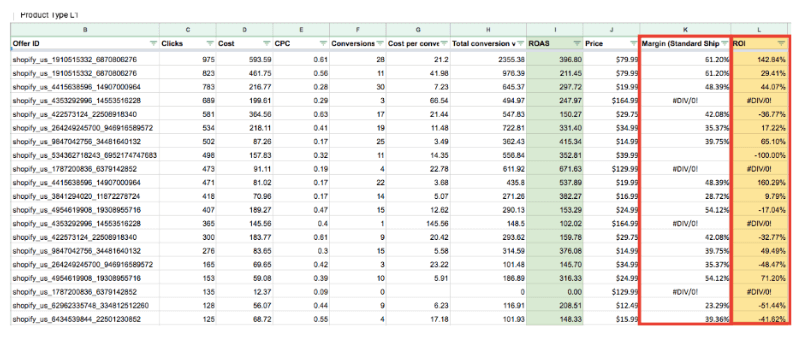 Editing, adding margin values in a google sheet