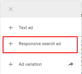 Choosing responsive search ads