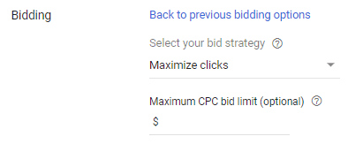 Setting the maximum daily budget for clicks